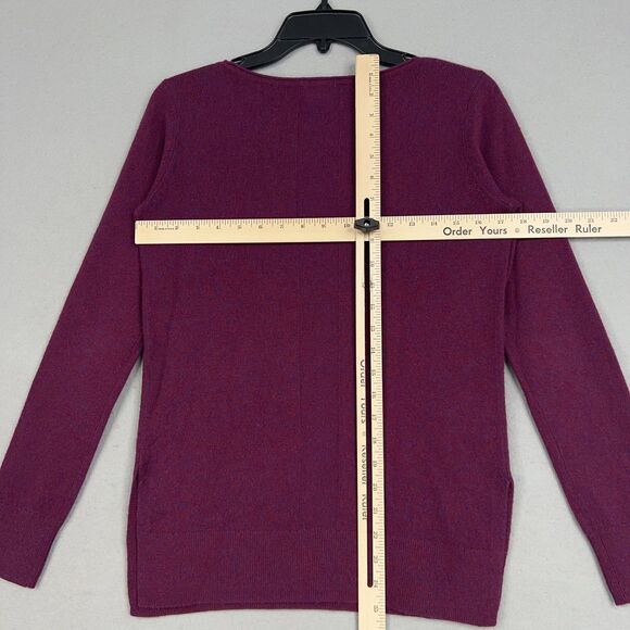 Club Monaco Sweater Womens Small Purple Burgundy Cashmere Minimal Quiet Luxury - Picture 10 of 13